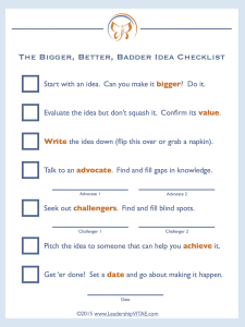 Bigger Better Badder Idea Checklist