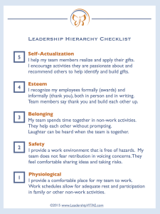 Leadership Hierarchy Checklist